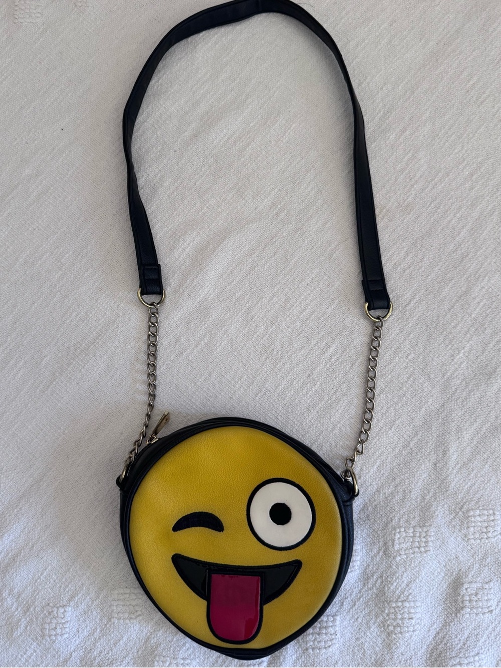 OLIVIA MILLER HANDBAG COLLECTION WINK TONGUE FUN EMOJI CROSSBODY TOTE PURSE BAG